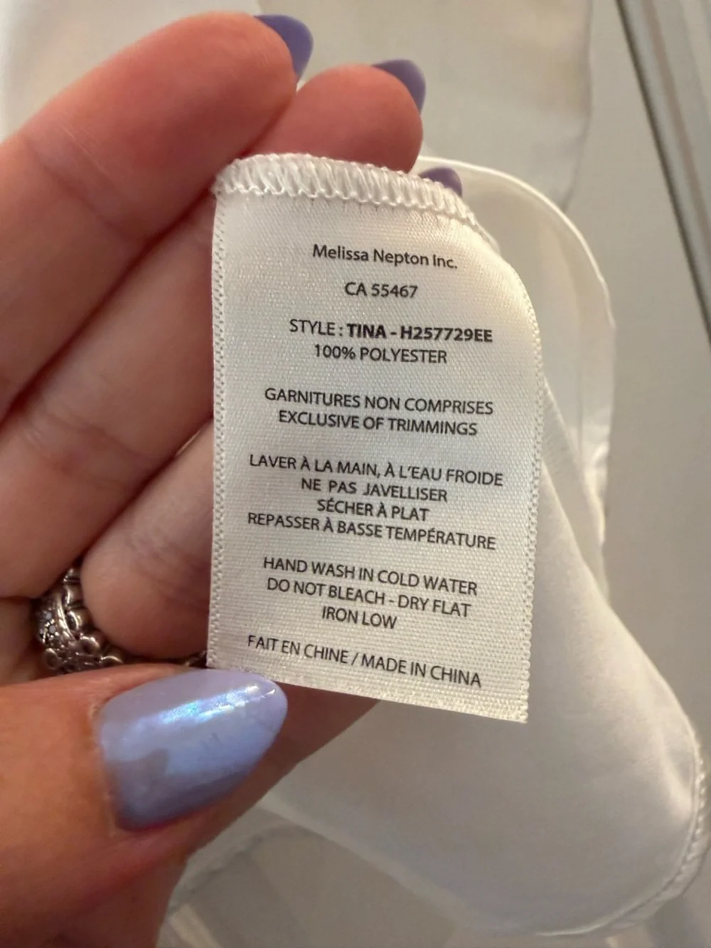 NWT MELISSA NEPTON Tina Mixed Media Top Long Sleeve Collared Blouse White Large - Picture 8 of 11